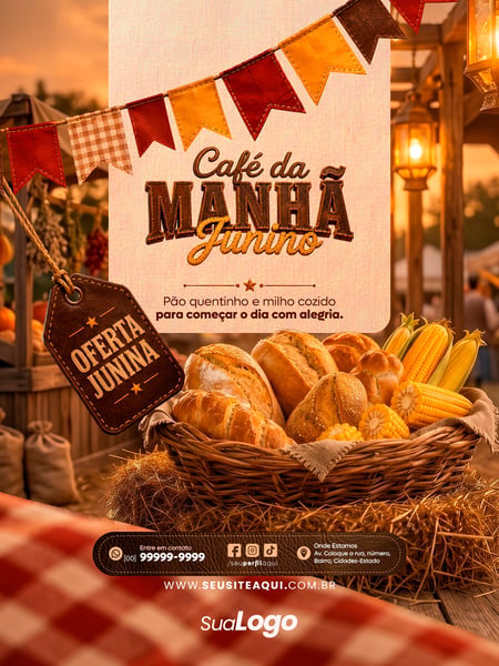 POST FEED FESTA JUNINA SÃO JOÃO SOCIAL MEDIA TEMPLATE PSD EDITÁVEL 12