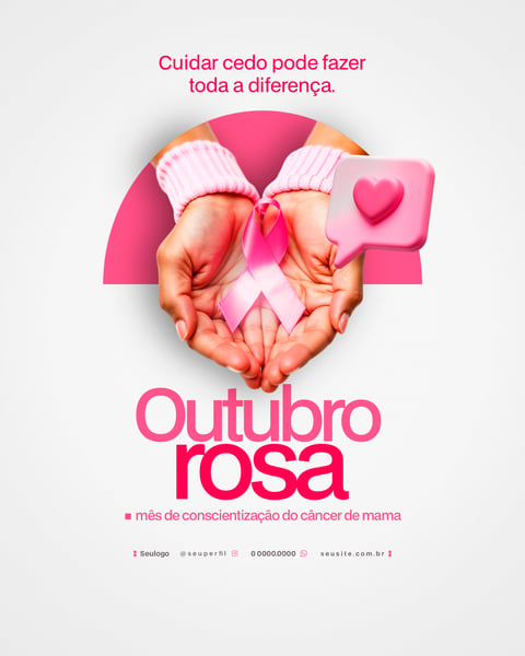 OUTUBRO ROSA CAMPANHA DE COMBATE AO CÂNCER DE MAMA SOCIAL MEDIA PSD 5