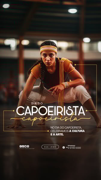 03 DE AGOSTO DIA DO CAPOEIRISTA CAPOEIRA FLYER SOCIAL MEDIA PSD EDITÁVEL