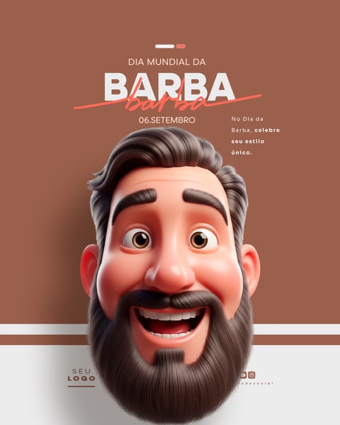 DIA MUNDIAL DA BARBA 6 DE SETEMBRO SOCIAL MEDIA PSD EDITÁVEL 3