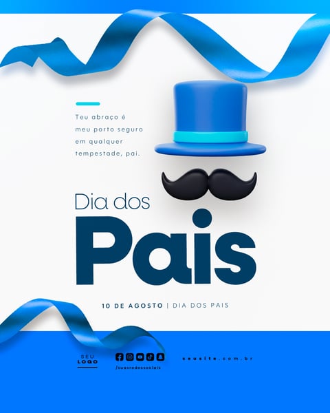 DIA DOS PAIS AGOSTO SOCIAL MEDIA POST EDITÁVEL FEED 35