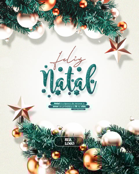 FELIZ NATAL 25 DE DEZEMBRO AVISO INFORME HORÁRIO COMUNICADO SOCIAL MEDIA PSD EDITÁVEL