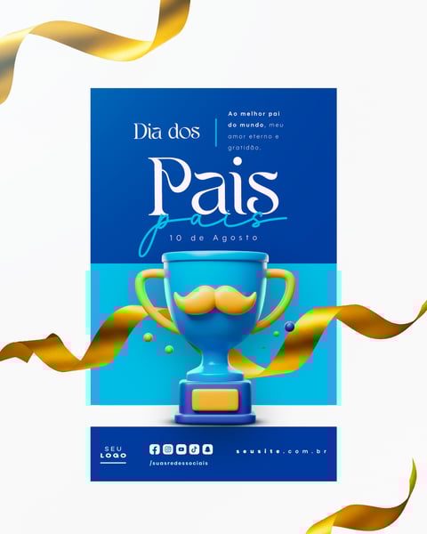 DIA DOS PAIS AGOSTO SOCIAL MEDIA POST EDITÁVEL FEED