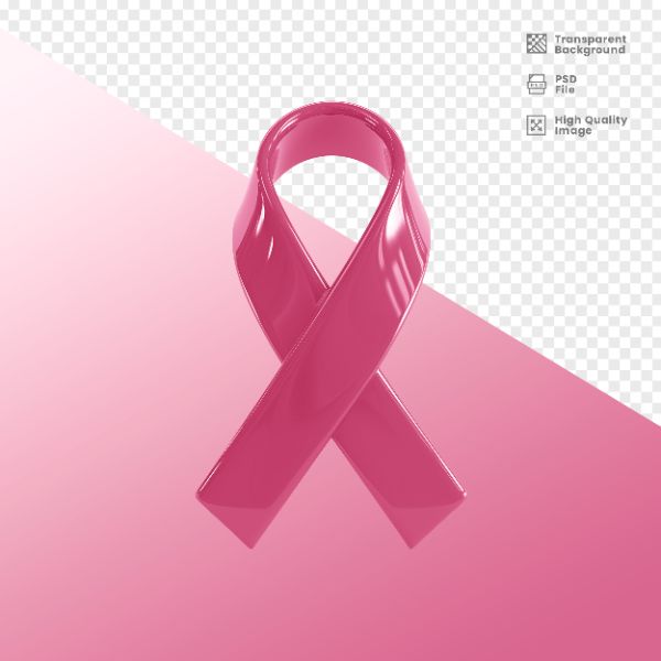 ELEMENTO 3D PARA COMPOSIÇÃO FITA ROSA LUTA CONTRA O CÂNCER