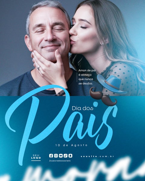 DIA DOS PAIS AGOSTO SOCIAL MEDIA POST EDITÁVEL FEED
