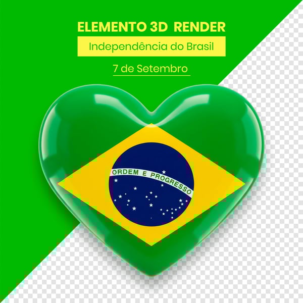 ELEMENTO INDEPENDÊNCIA DO BRASIL 7 DE SETEMBRO 3D COMPOSIÇÃO
