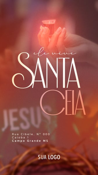 FLYER GOSPEL SANTA CEIA DO SENHOR STORY PSD