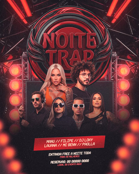 FLYER PARA EVENTOS NOITE TRAP FEED