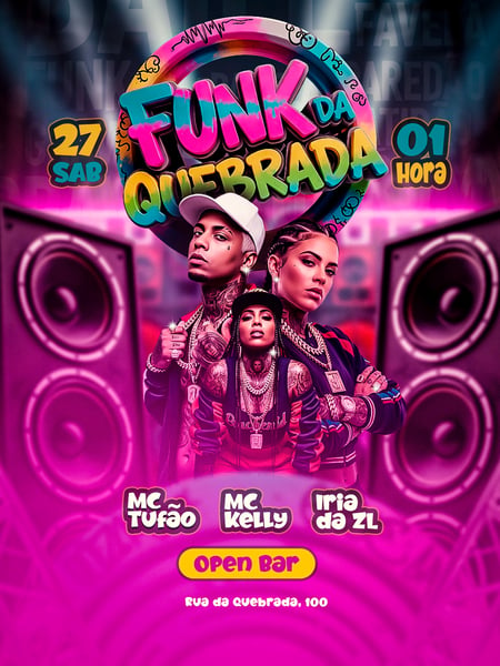 FLYER DE EVENTO BAILE FUNK
