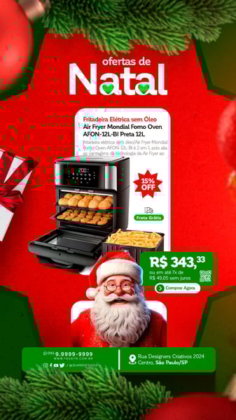 FRU SOCIAL MEDIA NATAL STORY OFERTAS DE NATAL FRITADEIRA ELETRICA