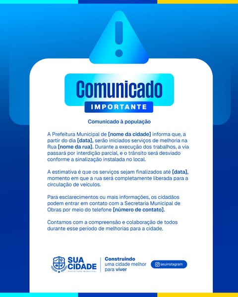 Comunicado Prefeitura PSD Editável