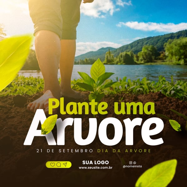 SSI PLANTE UMA ARVORE 21 DE SETEMBRO DIA DA ARVORE SOCIAL MEDIA PSD EDITVEL