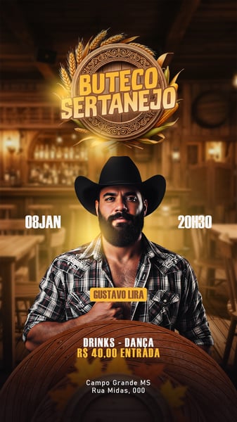 FLYER EVENTO SHOW BUTECO SERTANEJO PSD STORY 33