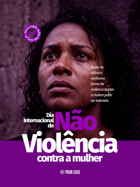 NÃO VIOLÊNCIA CONTRA A MULHER SOCIAL MEDIA FLYER PSD EDITÁVEL