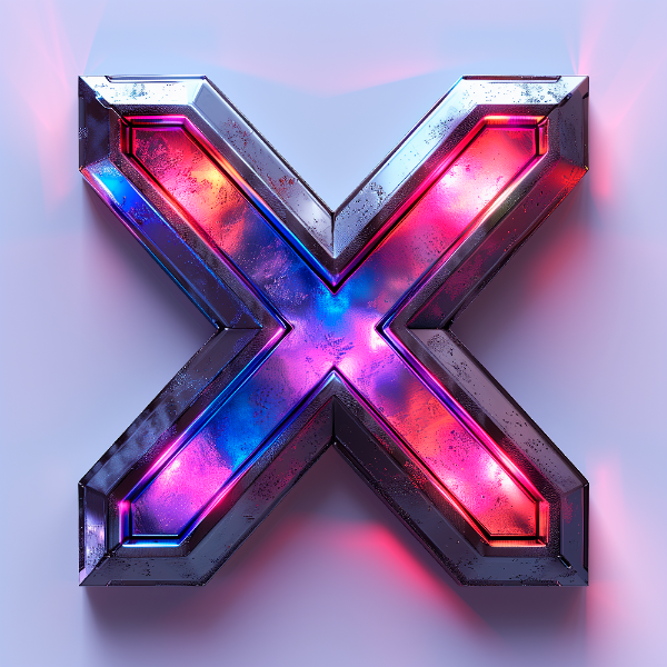 LETRA X | ELEMENTO 3D FUTURISTA | IMAGEM
