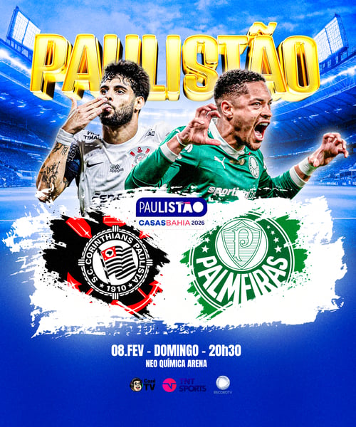 FLYER ESPORTIVO FUTEBOL PAULISTÃO CORINTHIANS vs PALMEIRAS