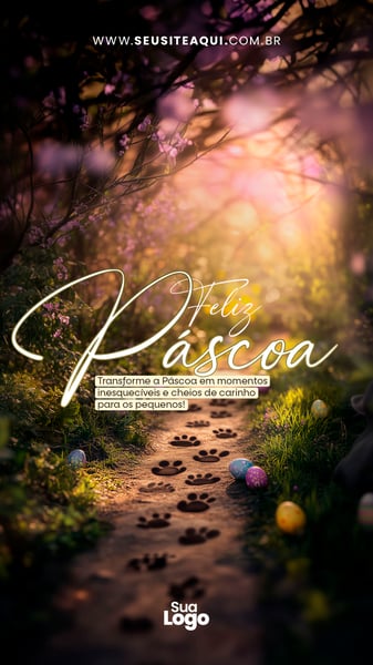Story Feliz Páscoa, Coelhinho, Chocolate - Social Media