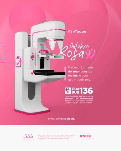 OUTUBRO ROSA CAMPANHA INTERNACIONAL DE CONSCIENTIZAÇÃO PARA O CONTROLE DO CÂNCER DE MAMA SOCIAL MEDIA PSD EDITÁVEL 9