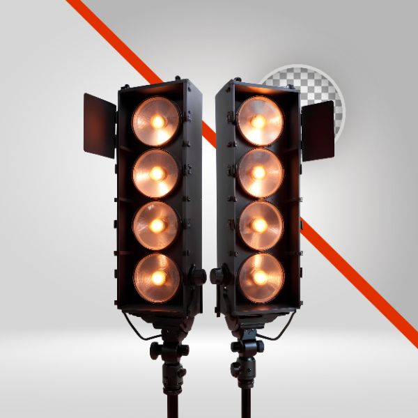 REFLETOR ANTIGO 02, LUZES DE PALCO VINTAGE, REFLETOR COM RESISTÊNCIA DE METAL, ELEMENTO PNG 3D-IA, ILUMINAÇÃO P/ FLYER