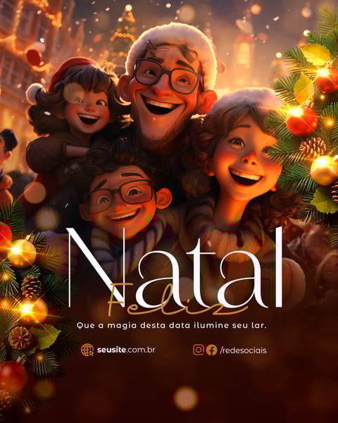 DIA 25 DE DEZEMBRO NATAL SOCIAL MEDIA FEED PSD EDITÁVEL