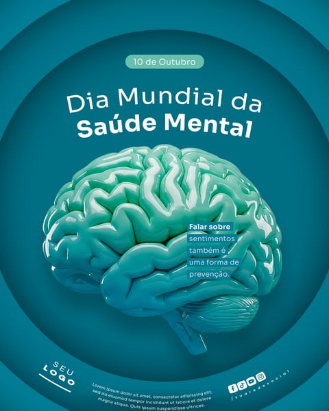DIA MUNDIAL DA SAÚDE MENTAL 10 DE OUTUBRO SOCIAL MEDIA PSD EDITÁVEL 5