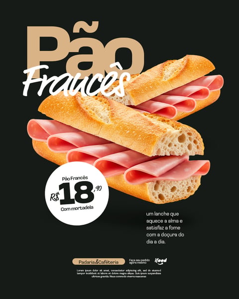 PÃO FRANCÊS PSD EDITÁVEL