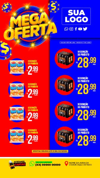 Encarte de Supermercado Social Media PSD Editável