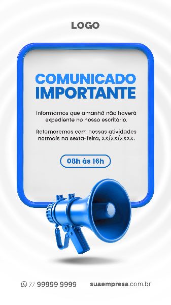 SOCIAL MEDIA PARA AVISOS E COMUNICADOS - AZUL