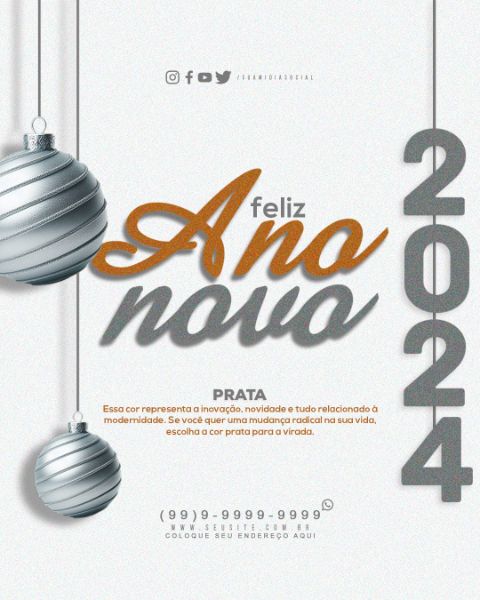 FELIZ ANO NOVO 2024 PRATA FEED