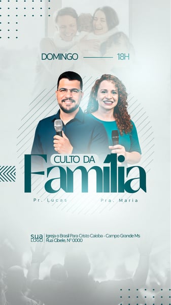 FLYER GOSPEL CULTO DA FAMÍLIA - PSD STORY
