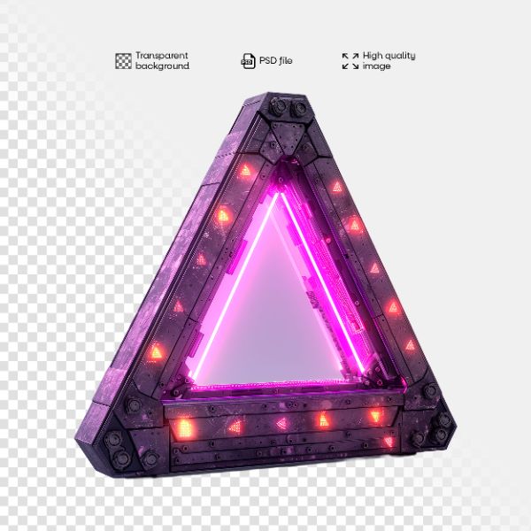 ELEMENTO 3D FUTURISTA | COM LUZES NEON | IMAGEM SEM FUNDO