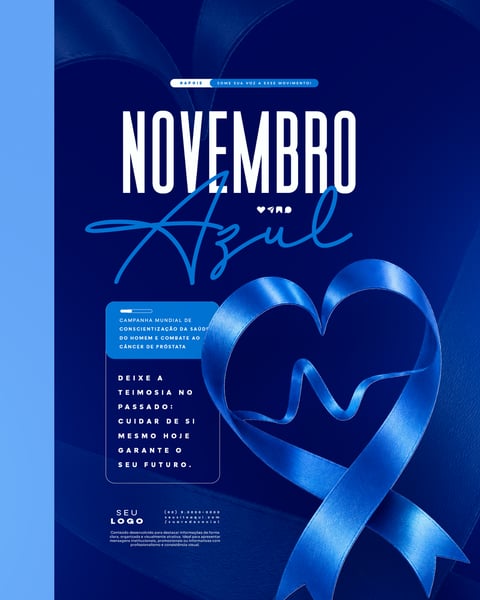 NOVEMBRO AZUL CAMPANHA MUNDIAL DE CONSCIENTIZAÇÃO DA SAÚDE DO HOMEM E COMBATE AO CÂNCER DE PRÓSTATA SOCIAL MEDIA PSD EDITÁVEL 6
