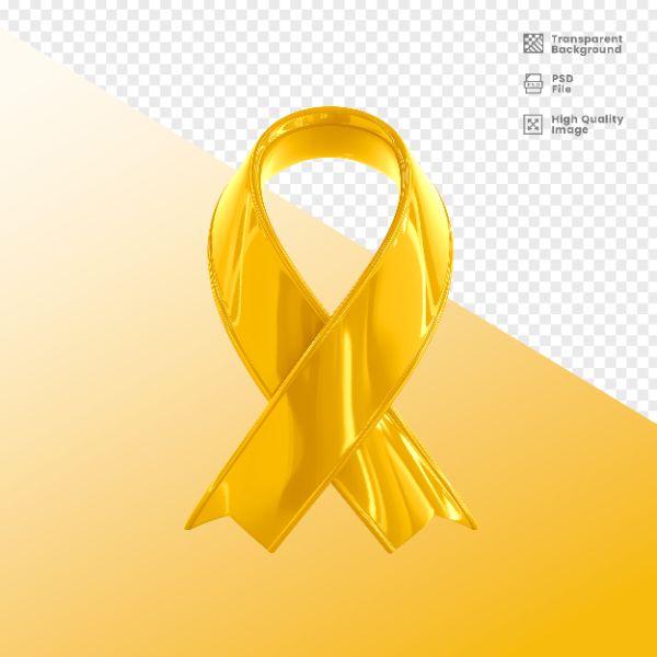 ELEMENTO 3D PARA COMPOSIÇÃO FITA AMARELA LUTA CONTRA O CÂNCER
