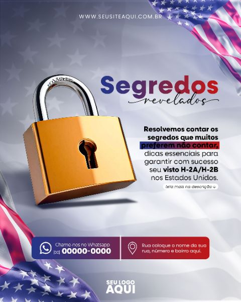FEED VERTICAL - VISTO AMERICANO | INTERCÂMBIO | PSD EDITÁVEL