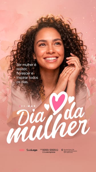 DIA INTERNACIONAL DA MULHER 08 DE MARÇO SOCIAL MEDIA PSD EDITÁVEL 1 STORY