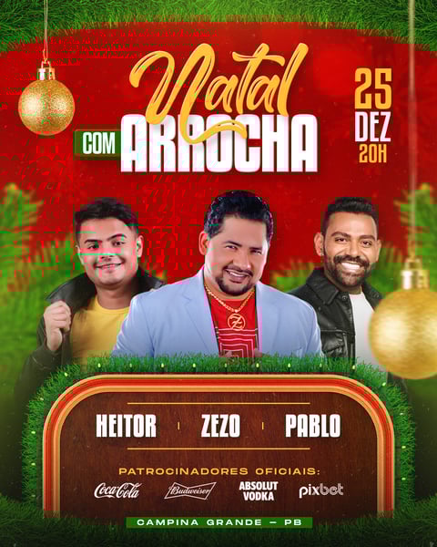 FLYER PSD EDITÁVEL DE NATAL FEED NATAL COM ARROCHA