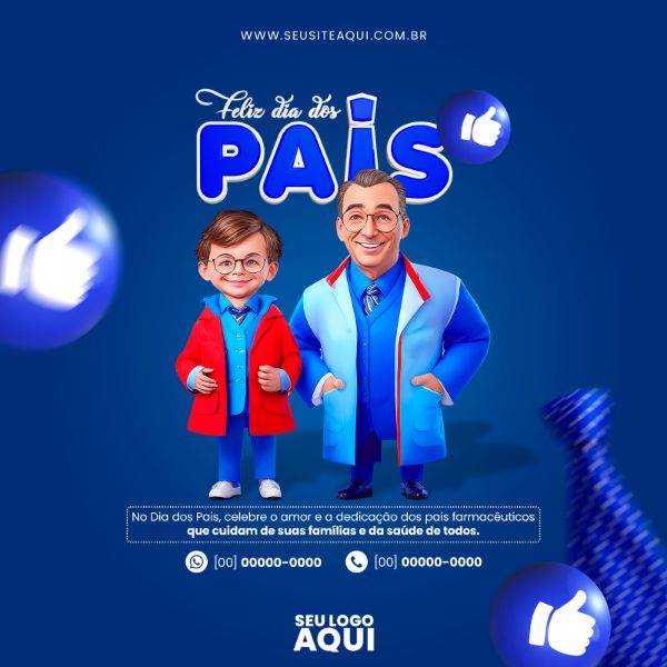 FEED QUADRADO - FELIZ DIA DOS PAIS | SOCIAL MEDIA | PSD EDITÁVEL