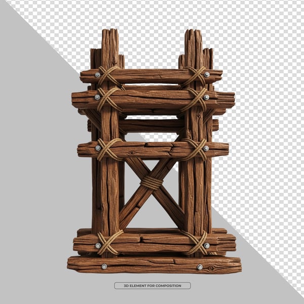 ELEMENTO 3D PNG ESTRUTURA DE MADEIRA