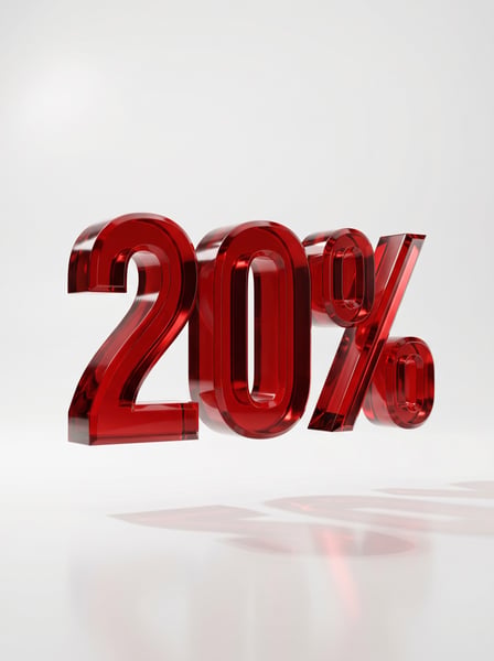 TEXTO 3D 20% PARA CAMPANHAS DE DESCONTOS 02