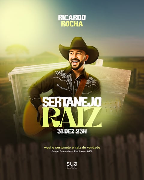 FLYER EVENTO SHOW SERTANEJO RAIZ - PSD FEED