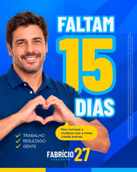 Cartaz De Campanha Política Vereador Com Contagem De 15 Dias Social Media PSD Editável
