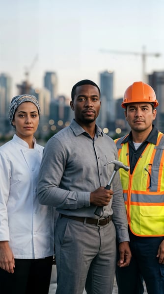 TRABALHADORES DE DIFERENTES ÁREAS DIA DO TRABALHO 5