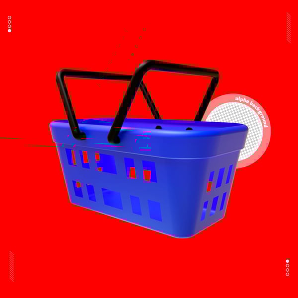 ELEMENTO 3D CESTA DE COMPRAS PARA COMPOSIÇÃO