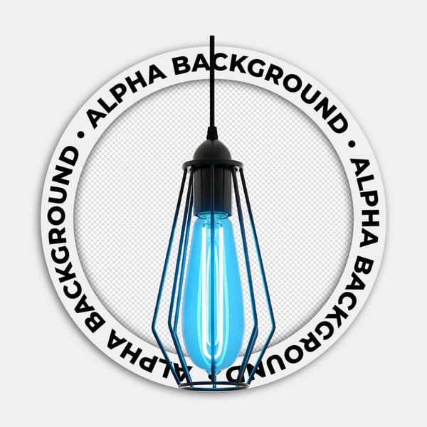 LÂMPADA AZUL PENDURADA POR UM FIO 01