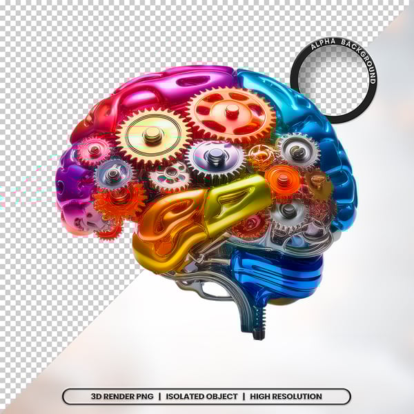 3D RENDER CÉREBRO NEUROCIÊNCIA ELEMENTO ÍCONE PSD PNG