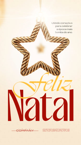 NATAL ESTRELA DE OURO ELEGANTE SOCIAL MEDIA FLYER PSD EDITÁVEL STORY