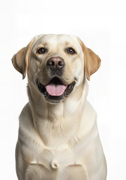 Cachorro retrato fundo branco