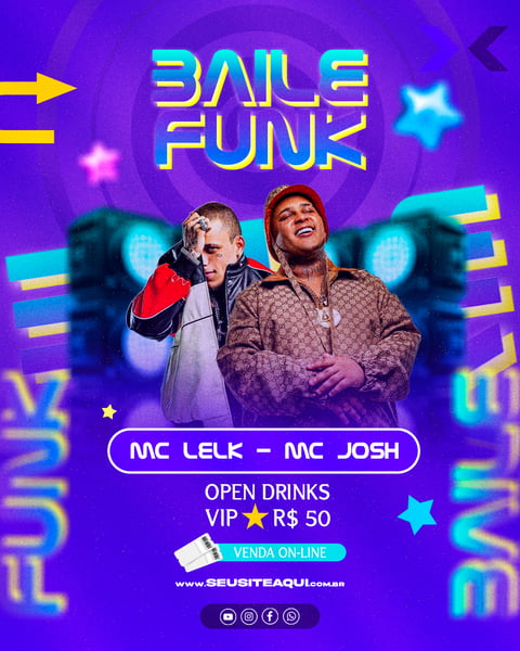 Baile Funk Festa Evento Música PSD Editável