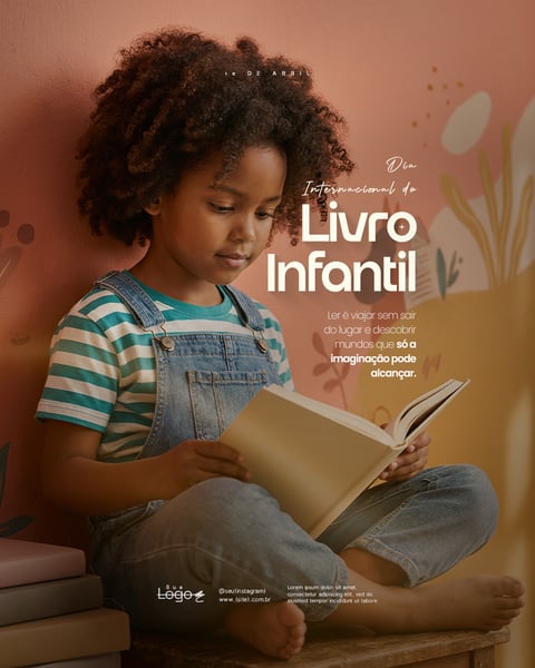 DIA INTERNACIONAL DO LIVRO INFANTIL 02 DE ABRIL ESCOLA SOCIAL MEDIA PSD EDITÁVEL 4