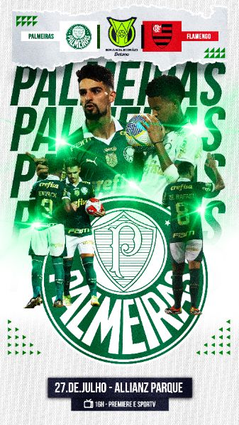 FLYER ESPORTIVO BRASILEIRÃO PALMEIRAS STORIES